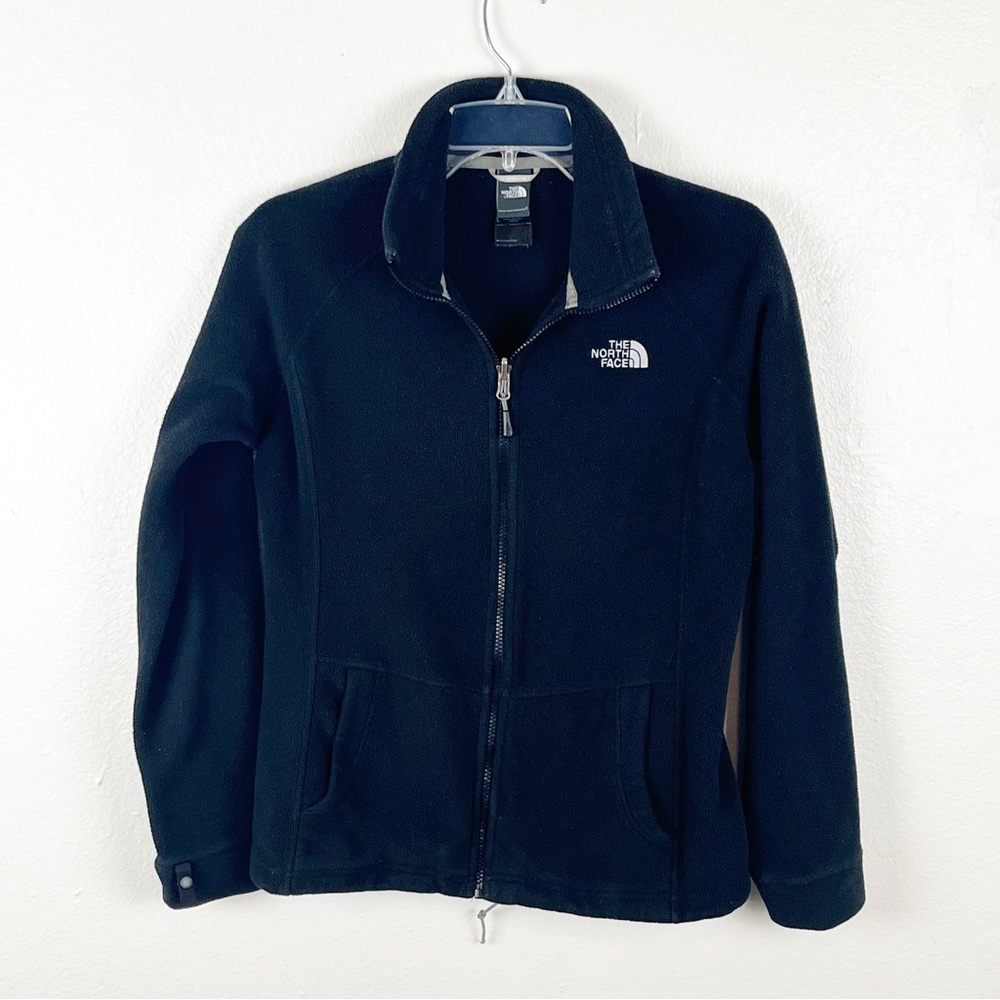 THE NORTH FACE Black Long Sleeves Front Zipper Fleece Jacket Medium Outerwear